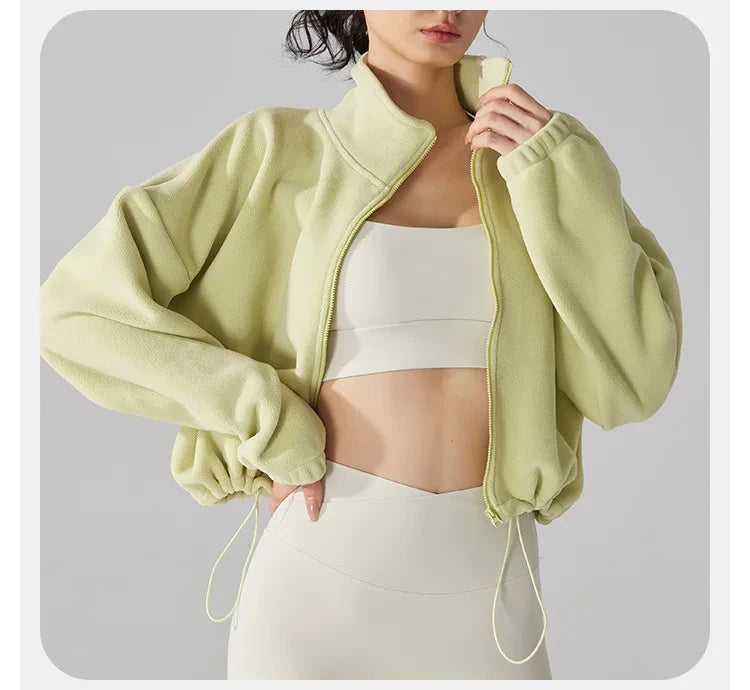Fleece Sherpa Cropped Jacket