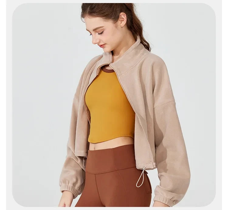 Fleece Sherpa Cropped Jacket